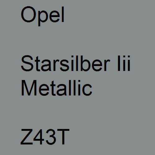 Opel, Starsilber Iii Metallic, Z43T.